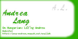 andrea lang business card